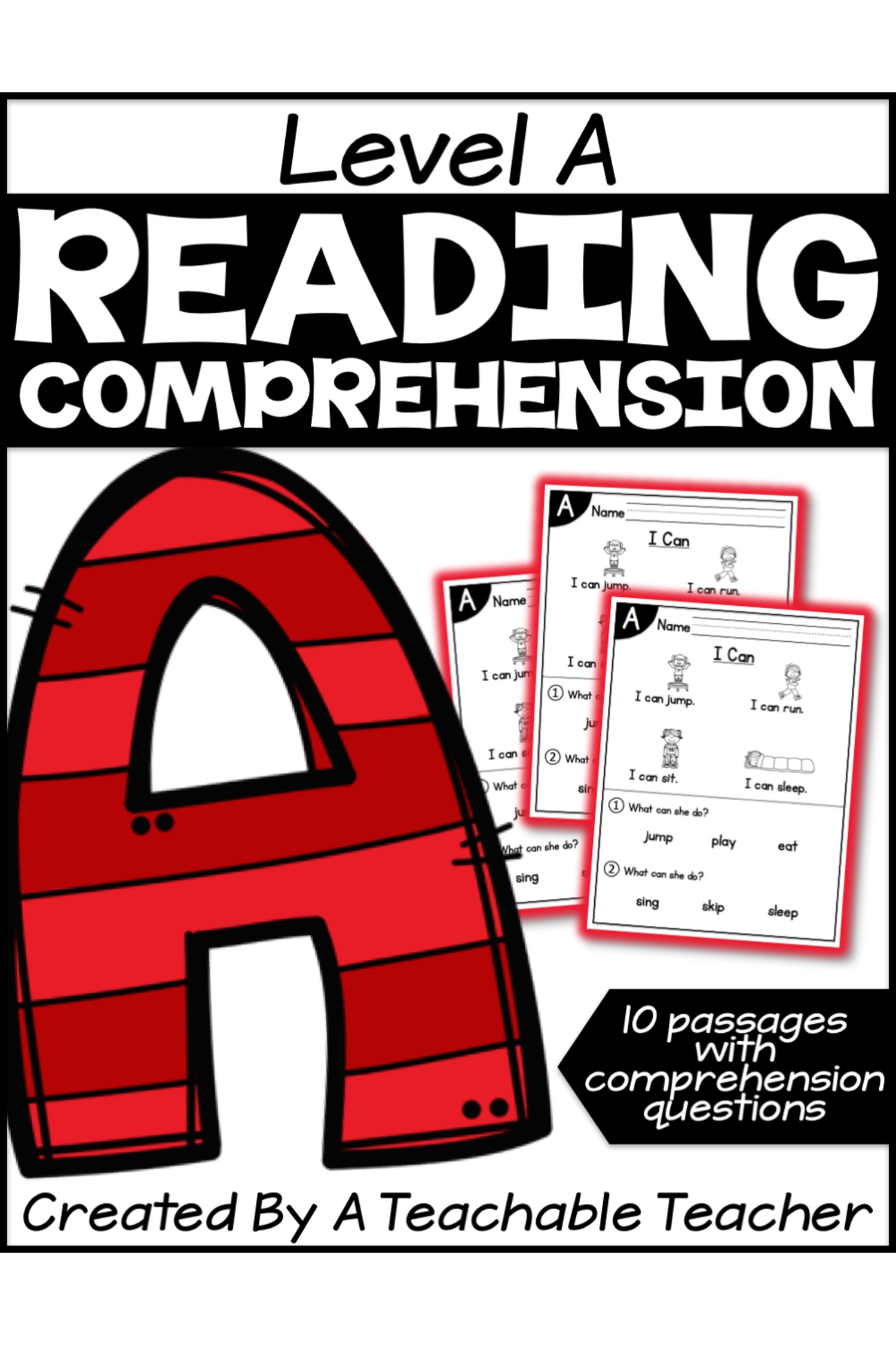 Level A Reading Comprehension Passages And Questions A Teachable Teacher