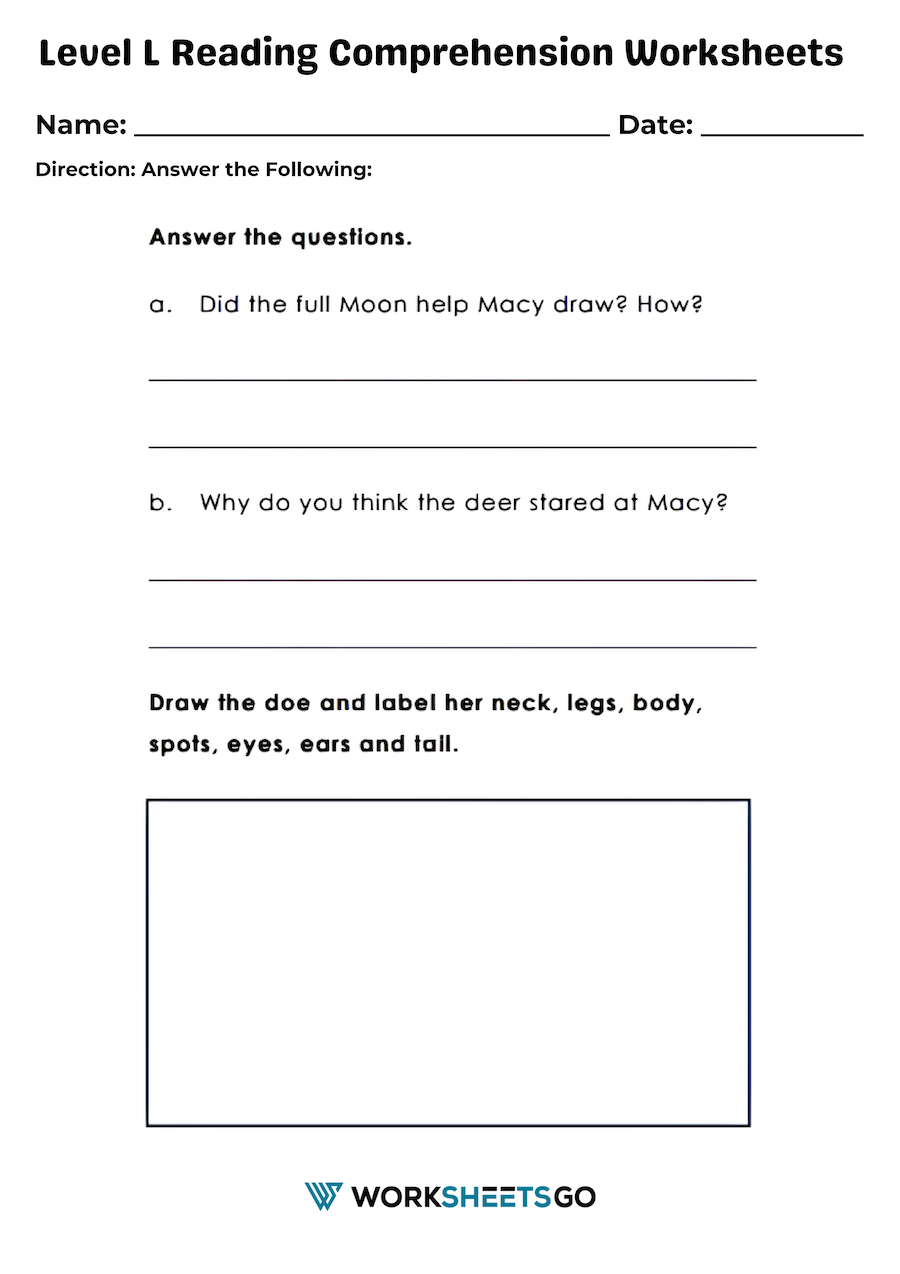 Level L Reading Comprehension Worksheets WorksheetsGO