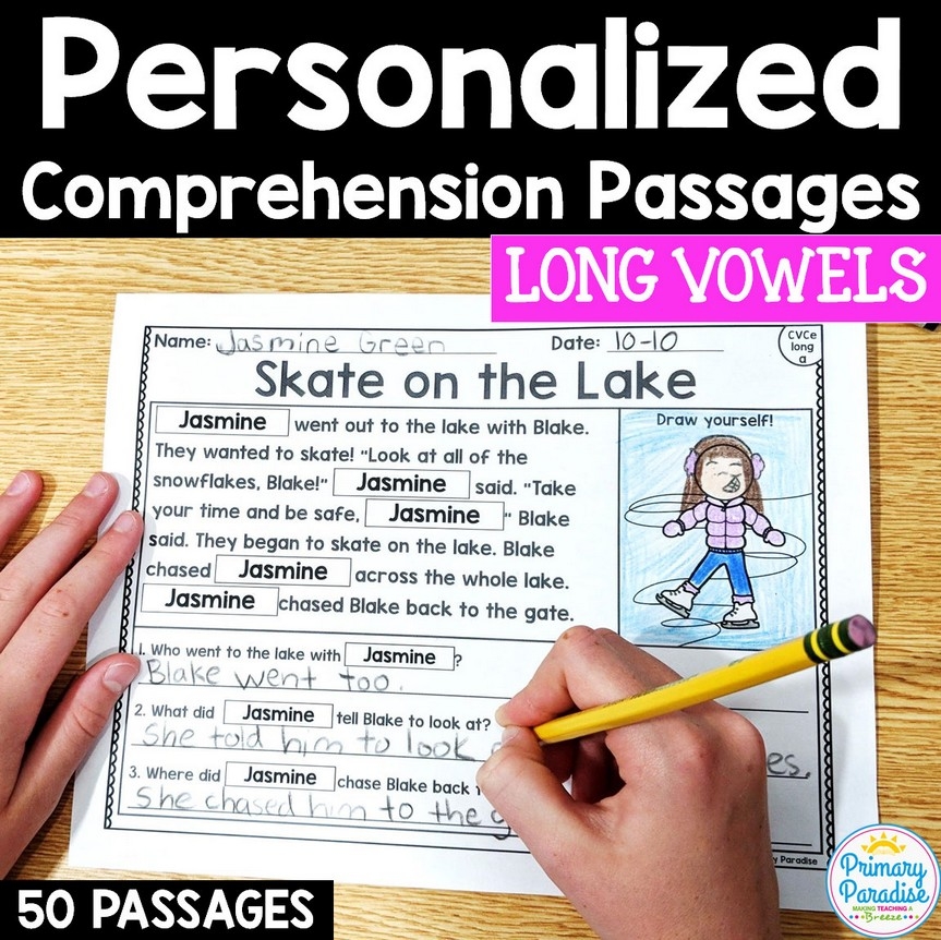 Long Vowel Reading Comprehension Worksheets