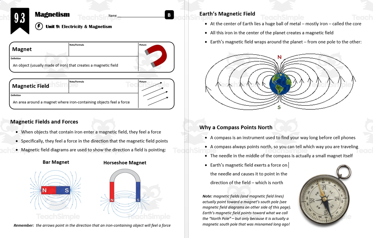 Magnets Worksheet 2024 Middle School