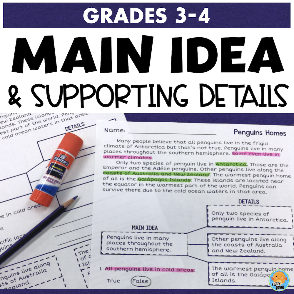 Main Idea And Details Passages Reading Comprehension Activities 