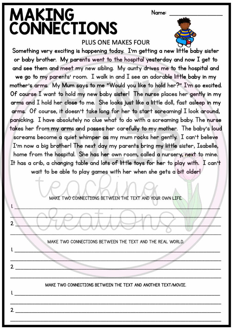 Making Connections Connecting Reading Worksheet Pack Text To Worksheets Library