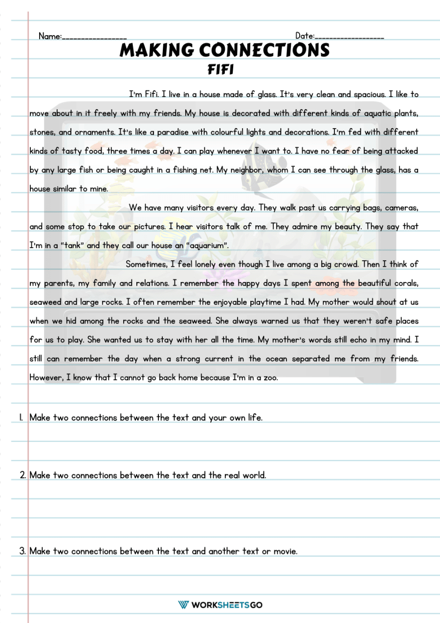 Making Connections Worksheets WorksheetsGO