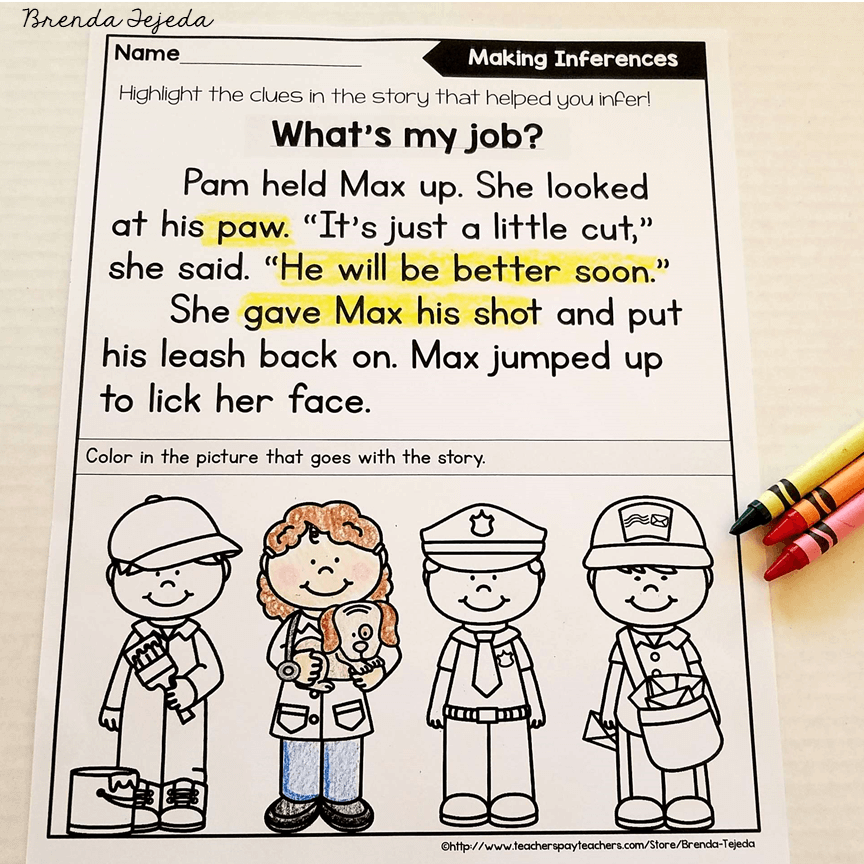 Making Inferences Reading Passages Printables Tejeda s Tots
