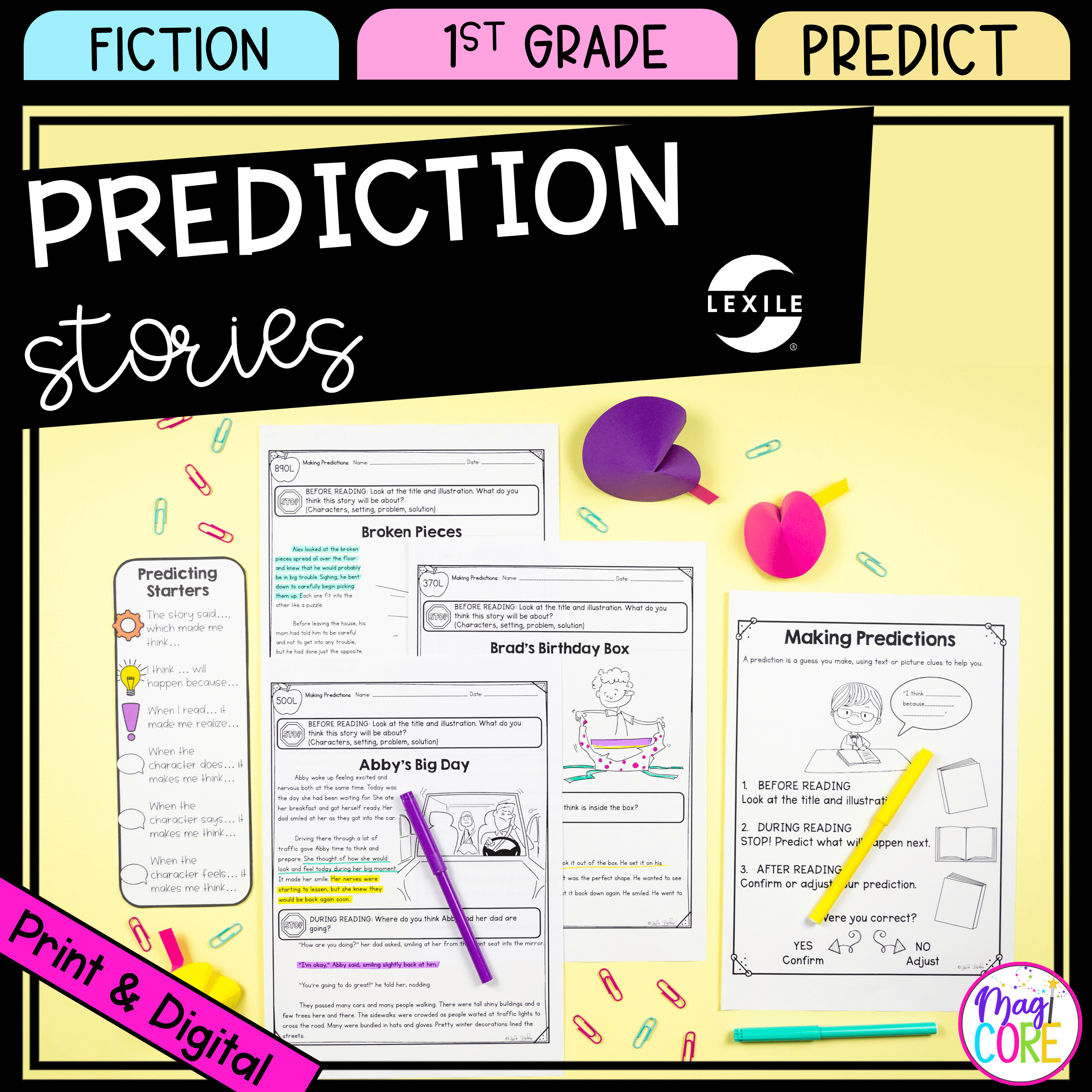 Making Predictions 1st Grade Reading Comprehension Passages Unit