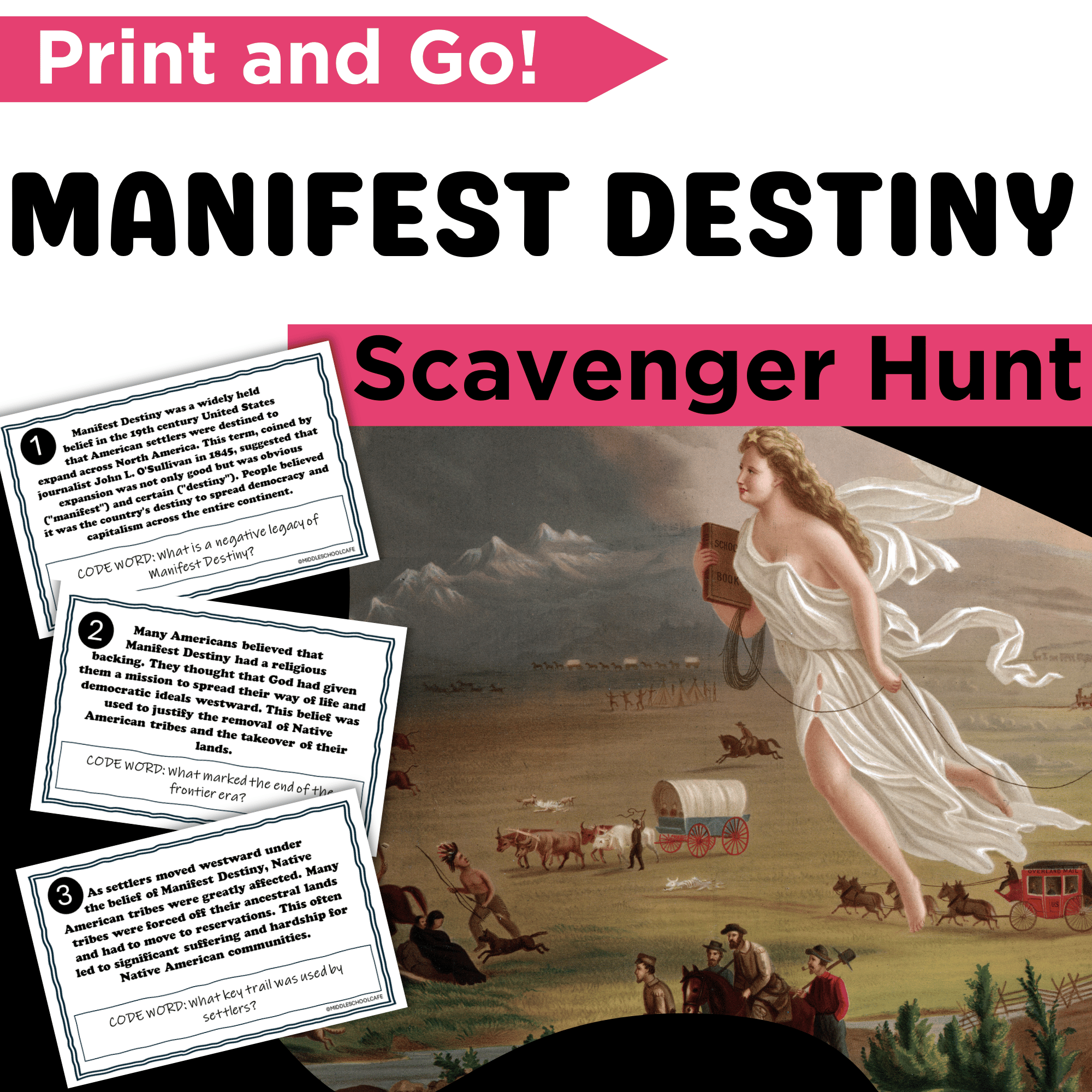 Manifest Destiny Scavenger Hunt Game Westward Expansion Reading Activity Classful
