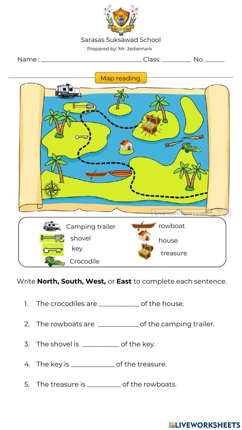 Map Reading Exercise Live Worksheets Worksheets Library