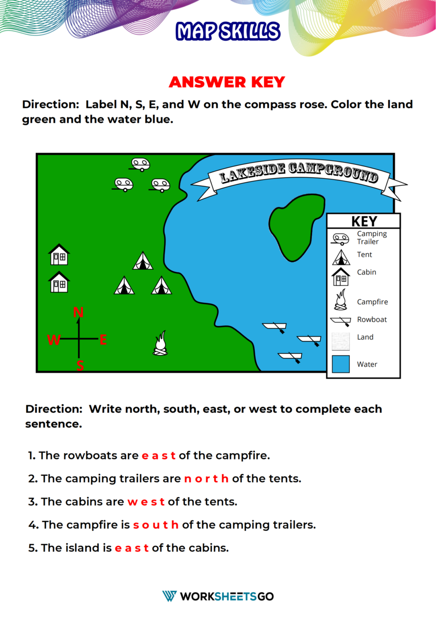 Map Reading Comprehension Worksheets