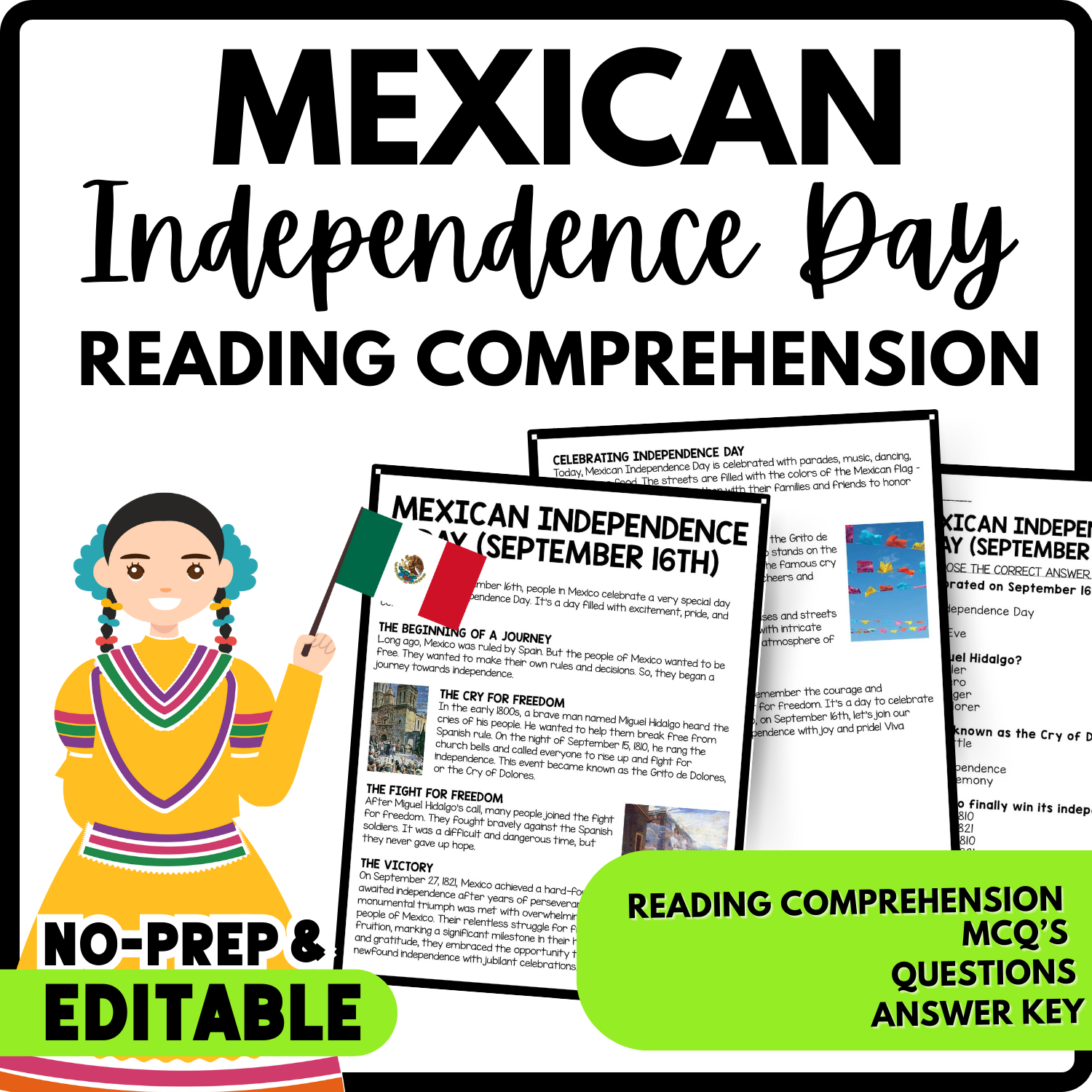 Mexican Independence Day Reading Comprehension Worksheet 