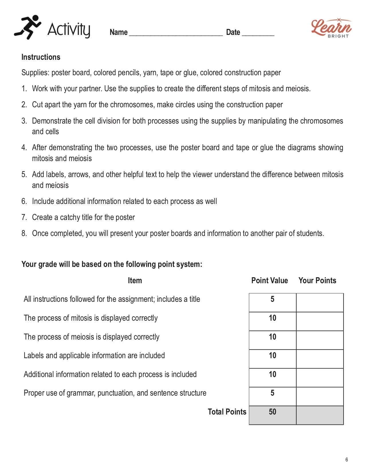 Mitosis And Meiosis Free PDF Download Learn Bright