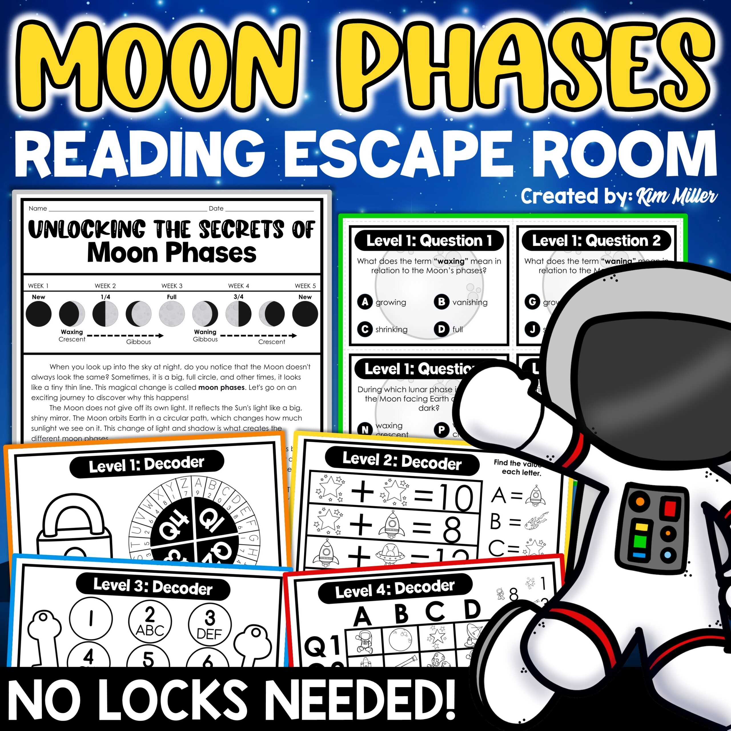 Moon Phases Activities Worksheets Phases Of The Moon Reading 