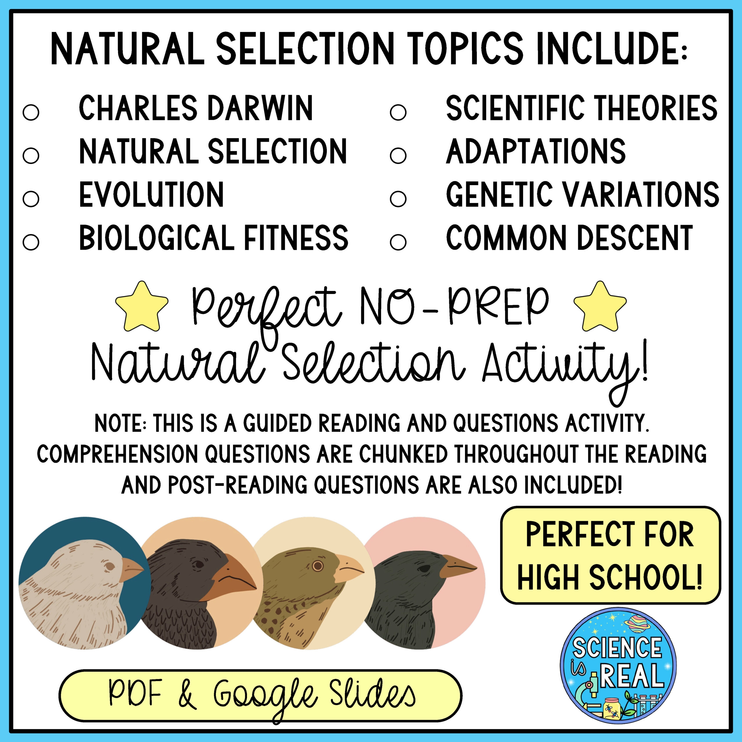 Natural Selection Reading Comprehension Classful
