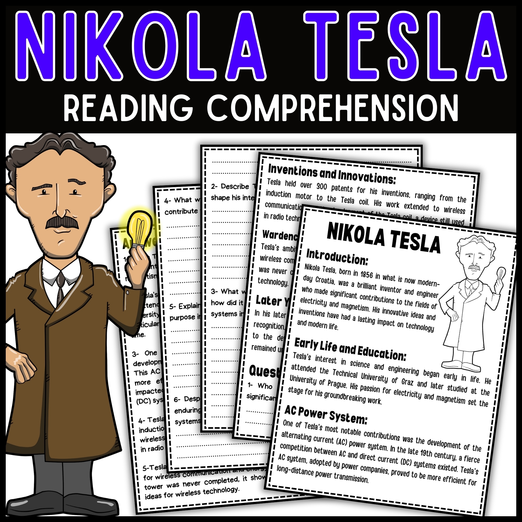 Kid Inventors Reading Comprehension Worksheet