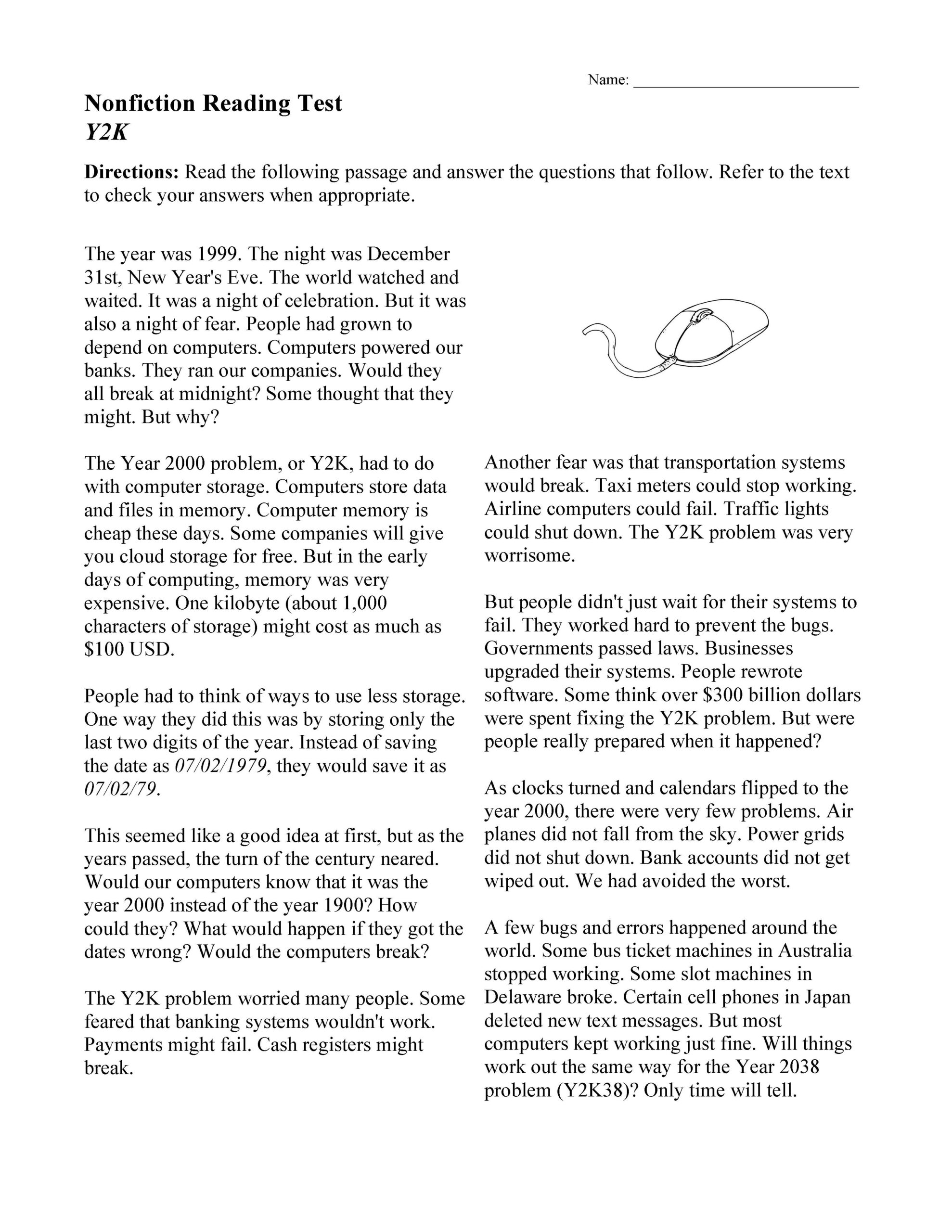 Nonfiction Passages And Functional Texts Ereading Worksheets