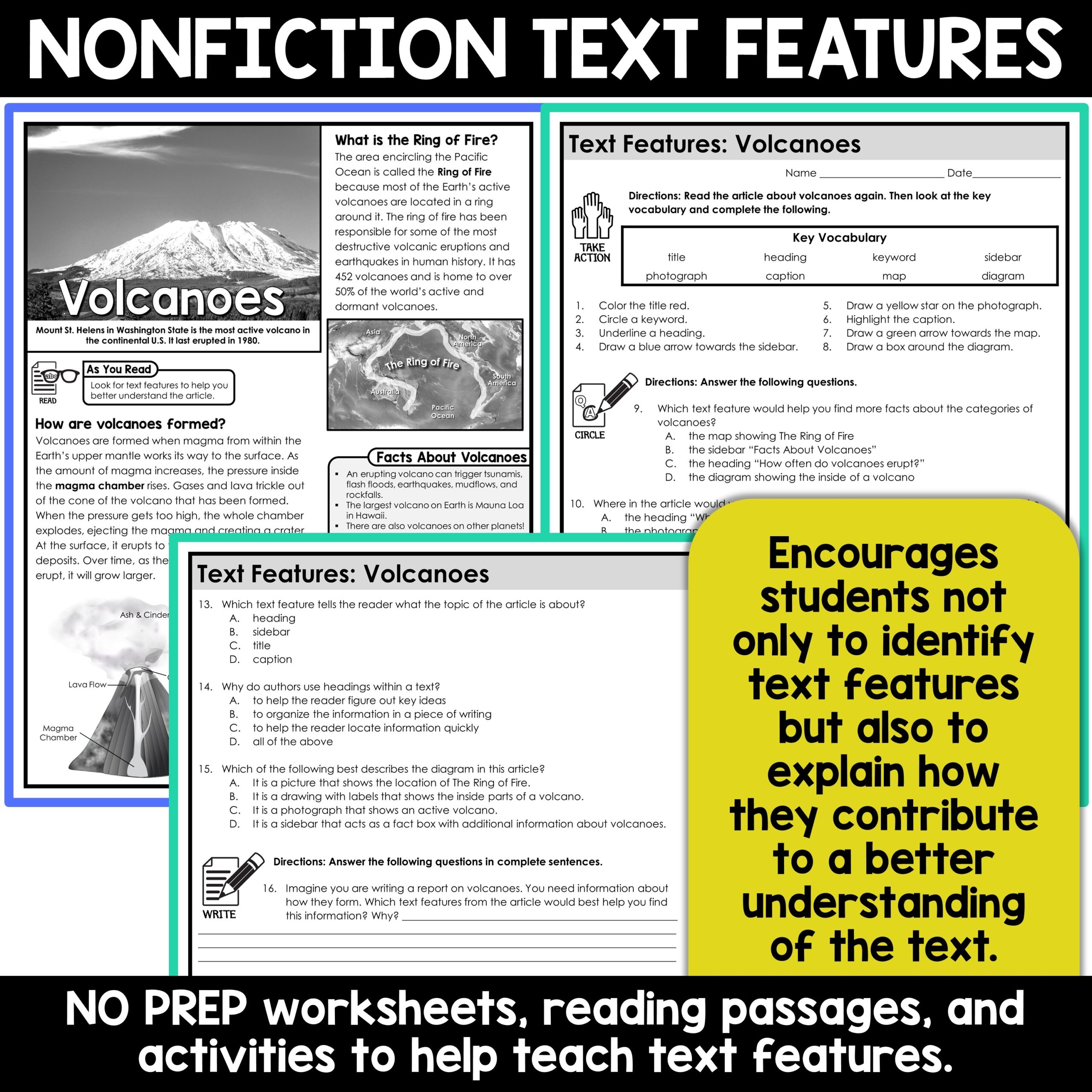 Nonfiction Text Features Activities For Informational Text 