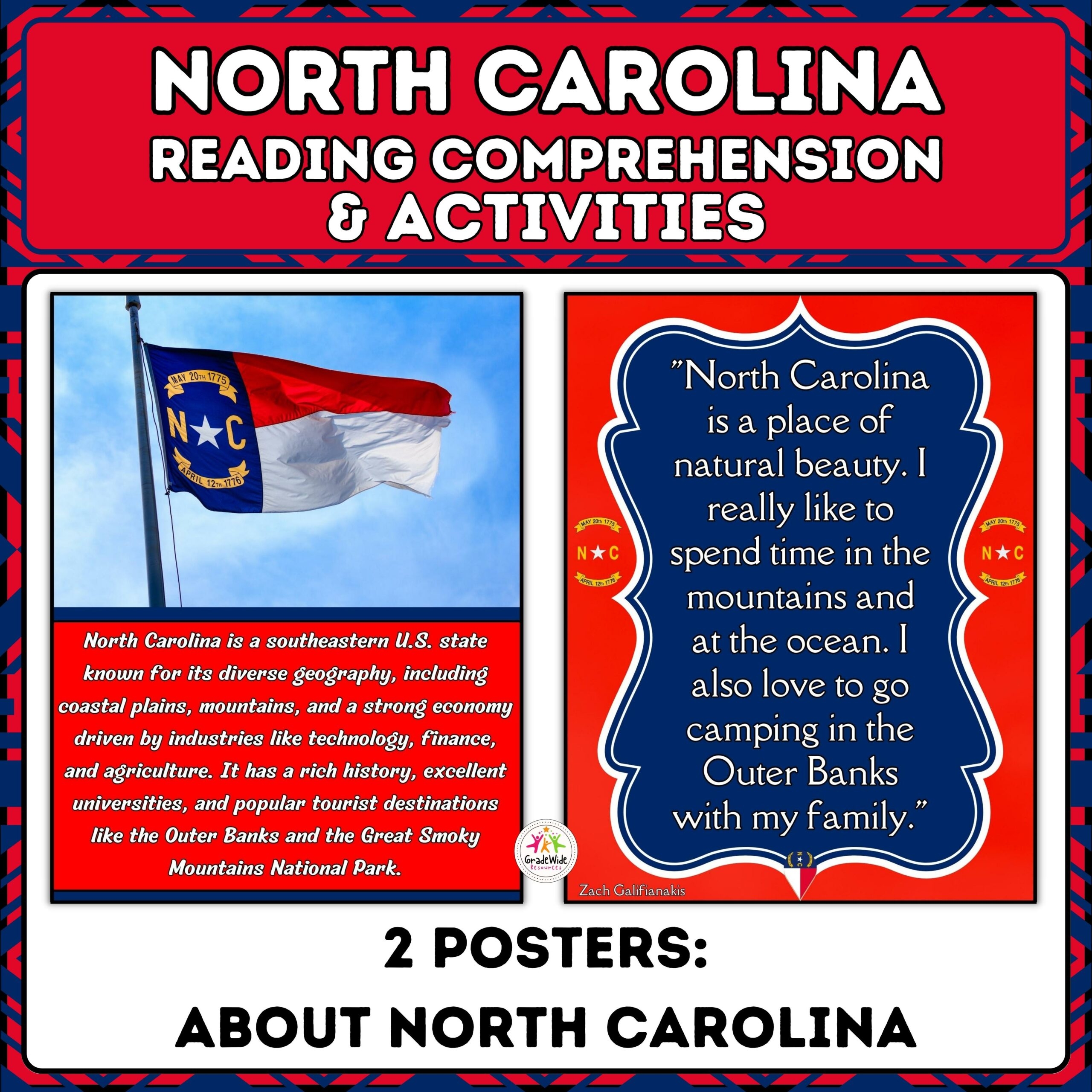 North Carolina Reading Comprehension Passages And Questions U0026 Activities U0026 Craft
