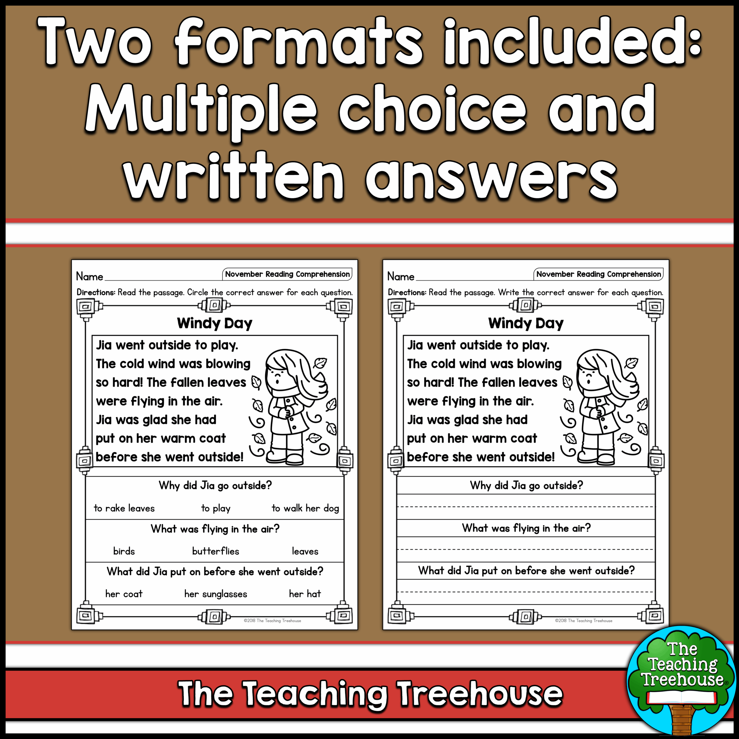 November Reading Comprehension Passages For Kindergarten And First Grade Made By Teachers