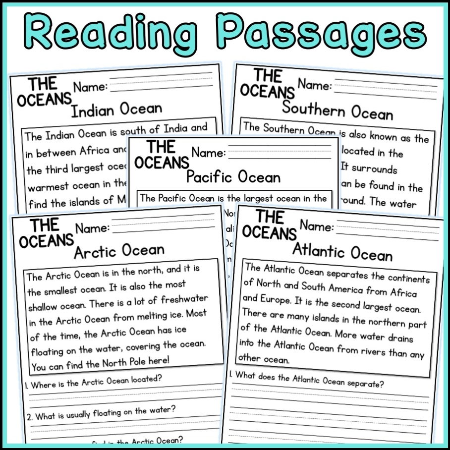 Ocean Reading Comprehension Worksheets Pdf