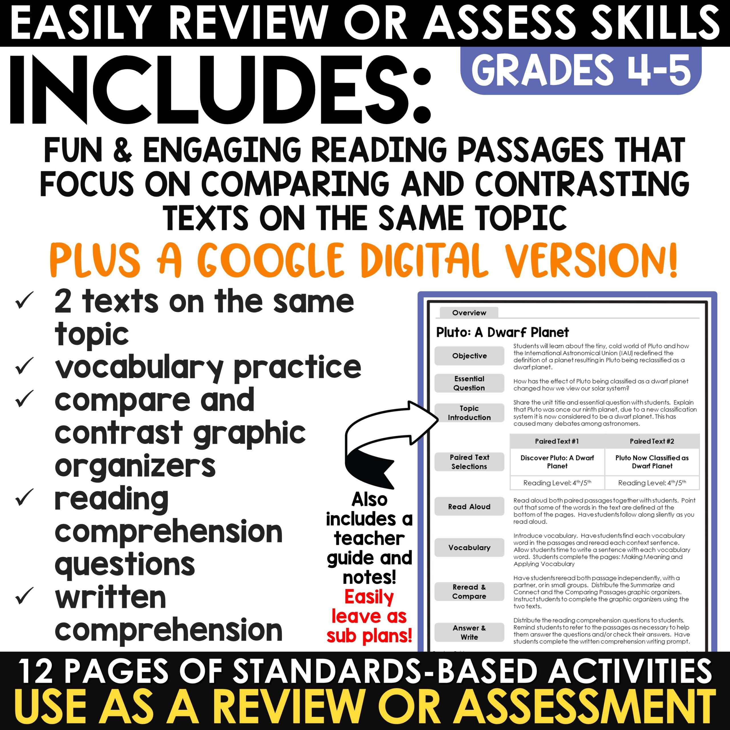 Outer Space Pluto Paired Passages Paired Texts Compare And Contrast Passages A Love Of Teaching Kim Miller