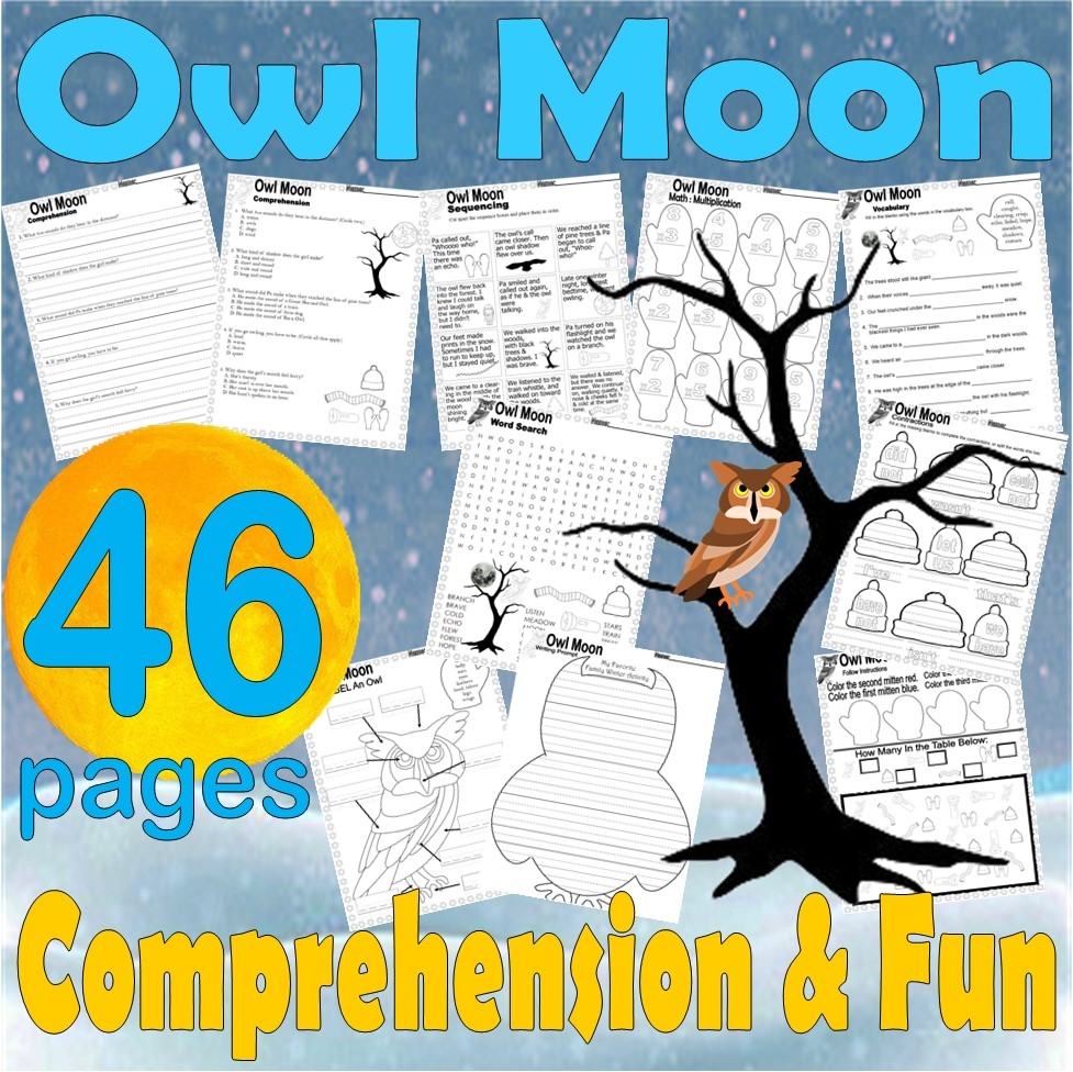 Owl Moon Winter Read Aloud Book Study Companion Reading Comprehension Worksheets Made By Teachers
