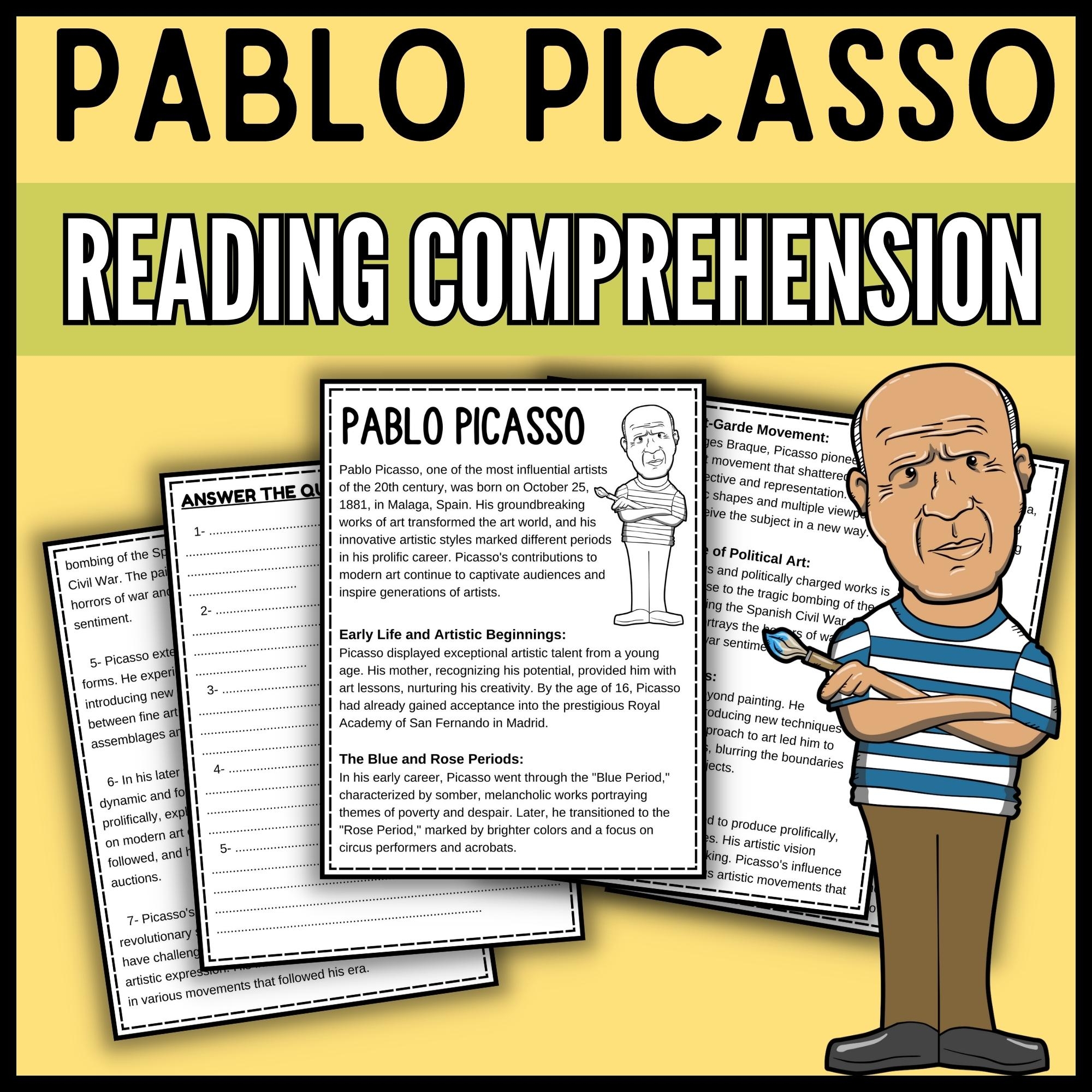 Pablo Picasso Reading Comprehension Passage Hispanic Heritage 