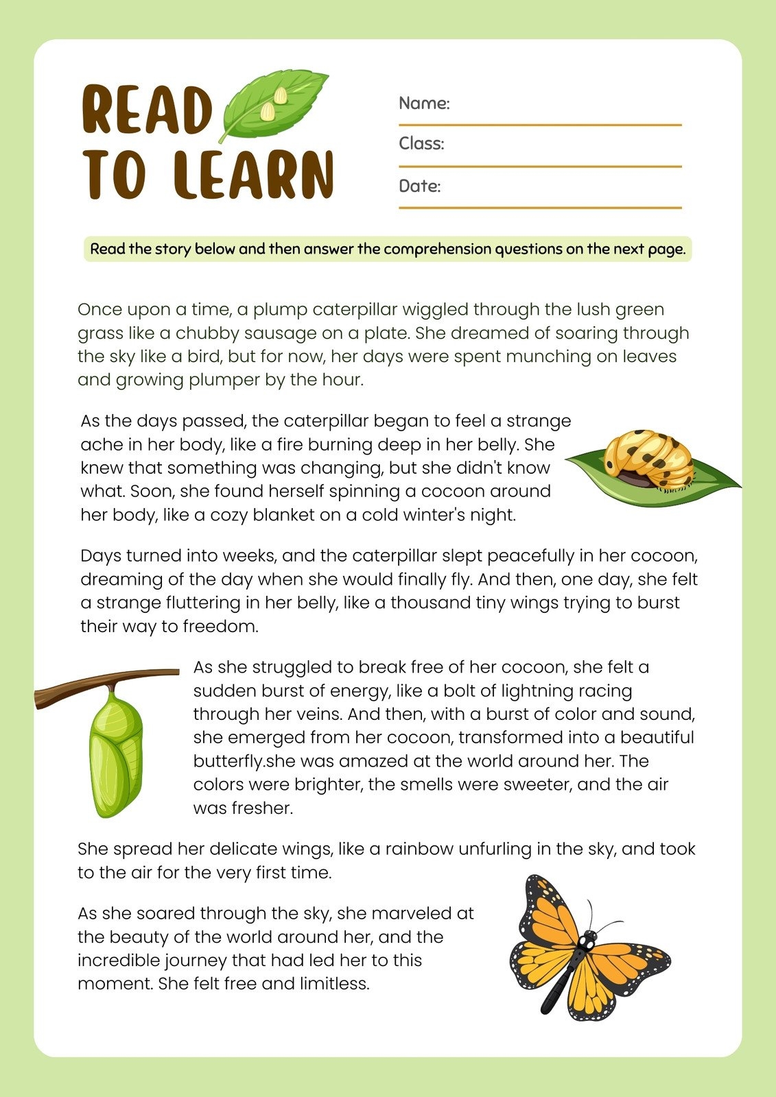 Page 2 Customize 252 Reading Comprehension Worksheets Templates Online Canva