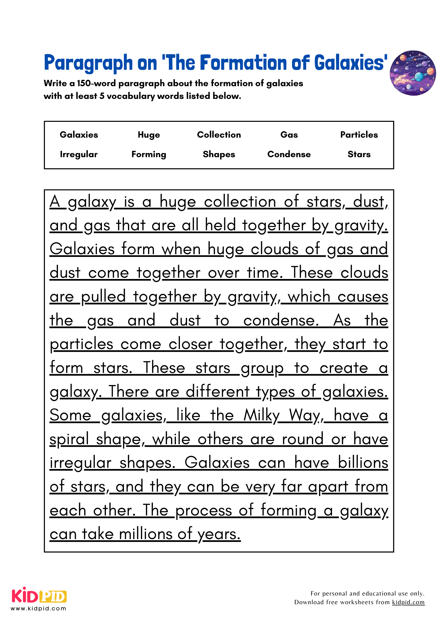 Paragraph On The Formation Of Galaxies Kidpid