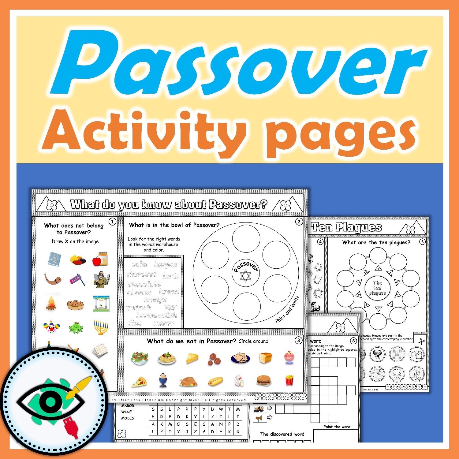 Passover Activity Pages For Kids Planerium