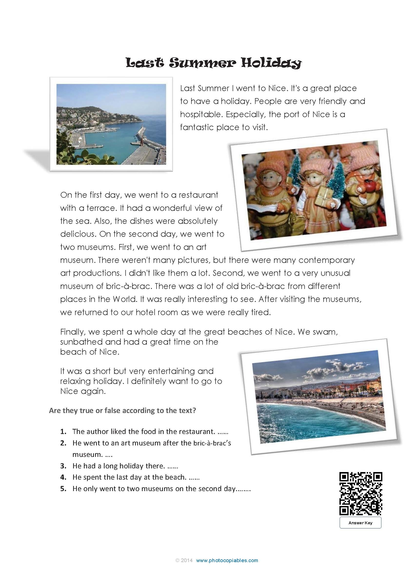 Simple Past Reading Comprehension Worksheets