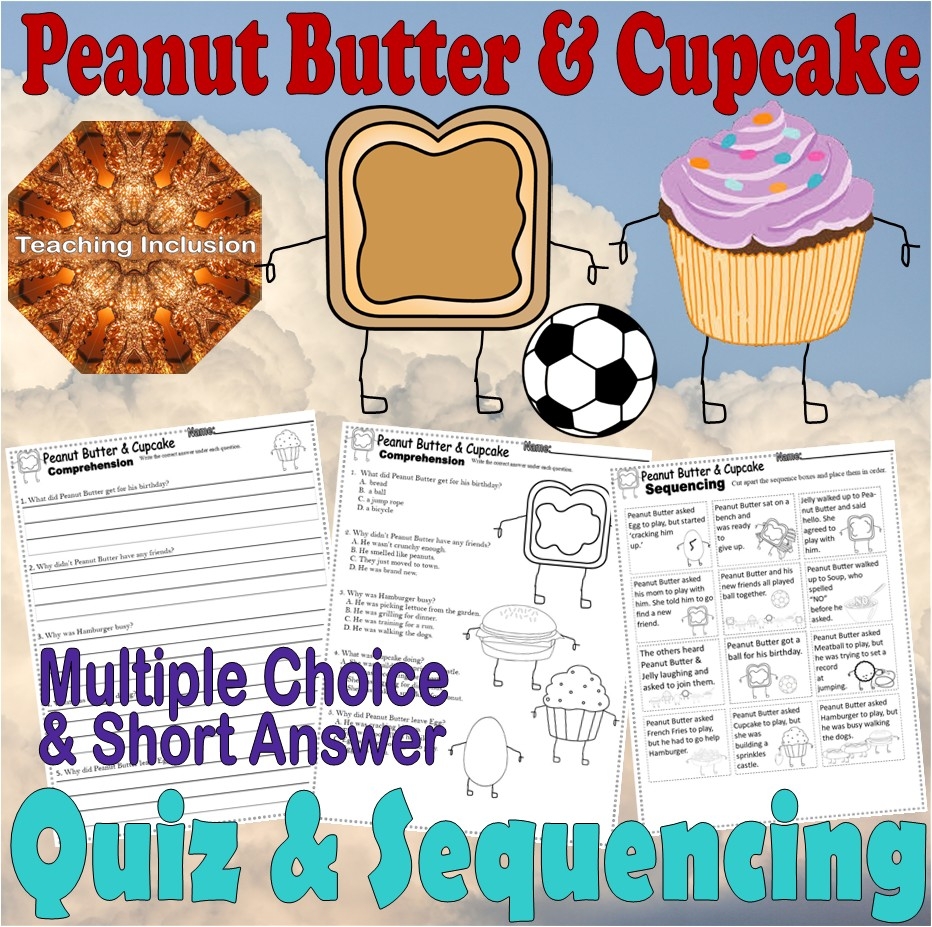 Peanut Butter U0026 Cupcake Reading Comprehension Test U0026 Story 