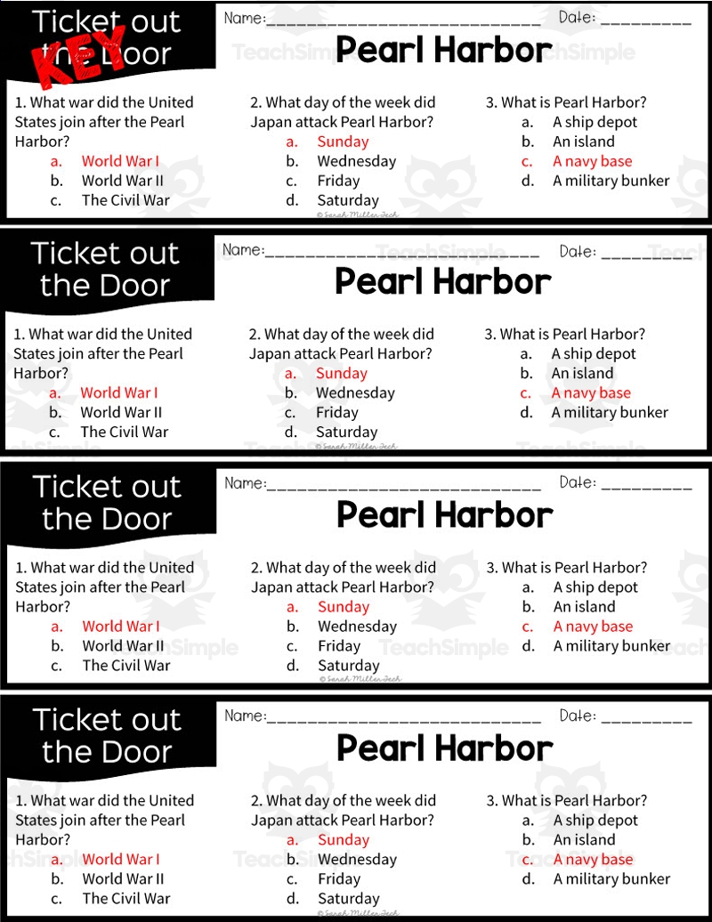 Pearl Harbor Reading Packet By Teach Simple