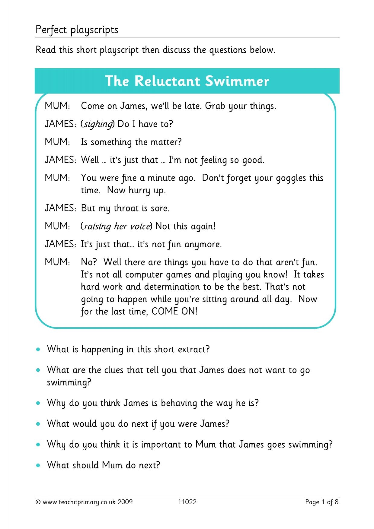 Perfect Playscripts KS2 English Teachit