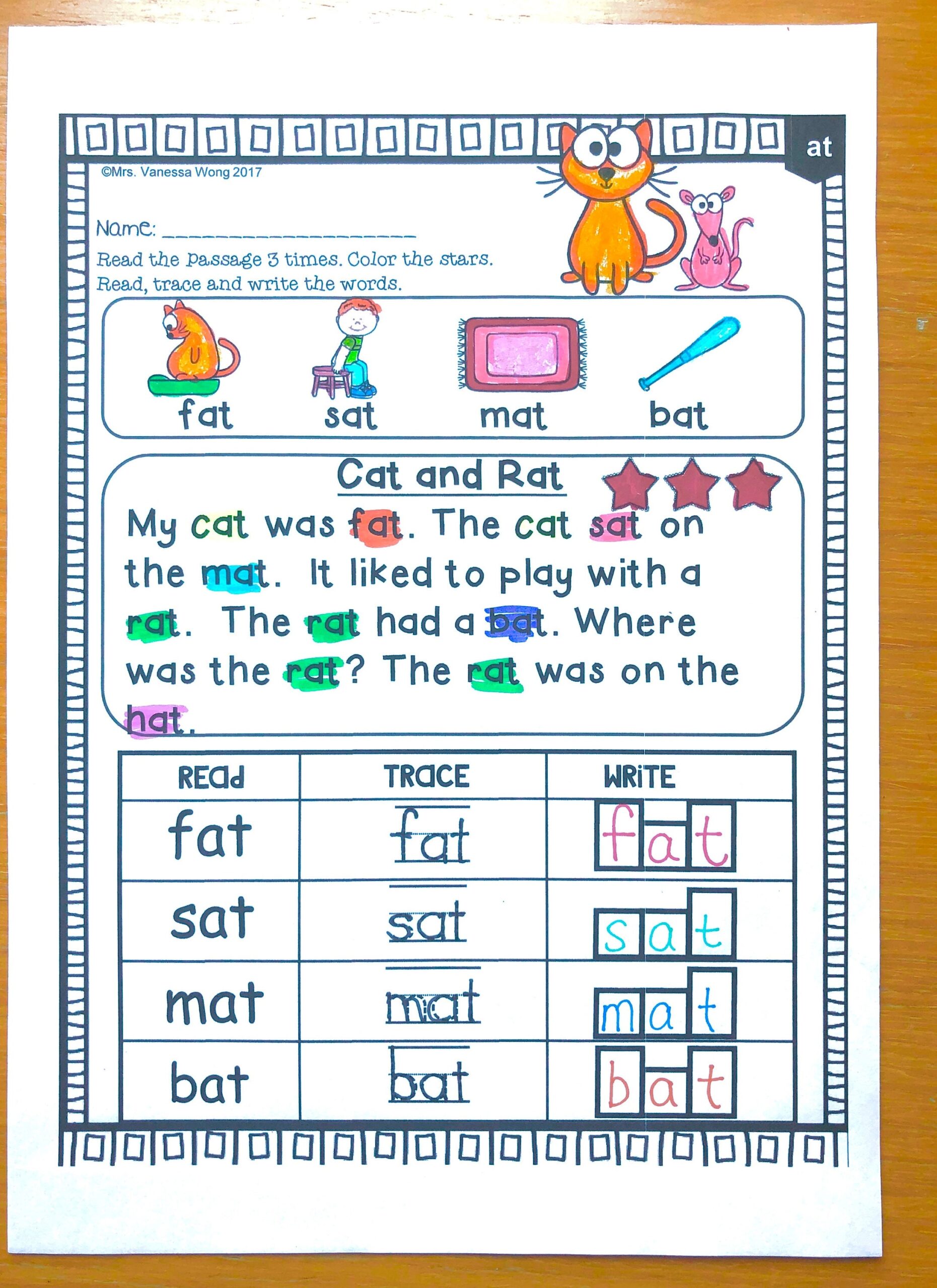 Short Vowel Reading Comprehension Worksheets Kindergarten
