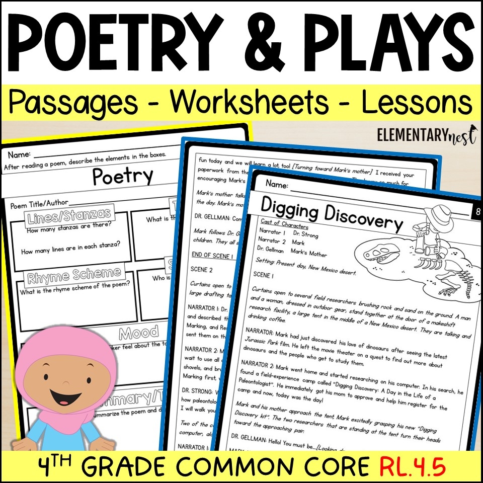Poetry Prose And Drama Reading Comprehension Passages RL 4 5