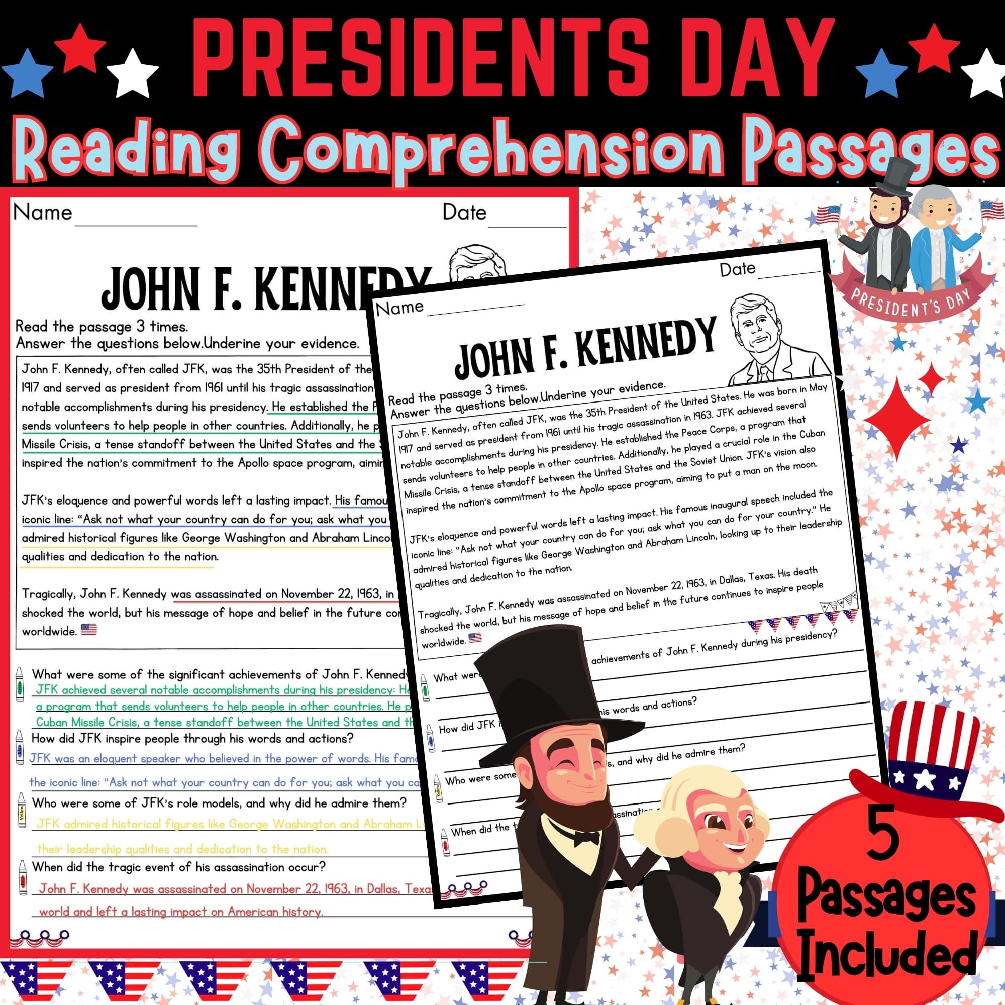 Jfk Reading Comprehension Worksheets