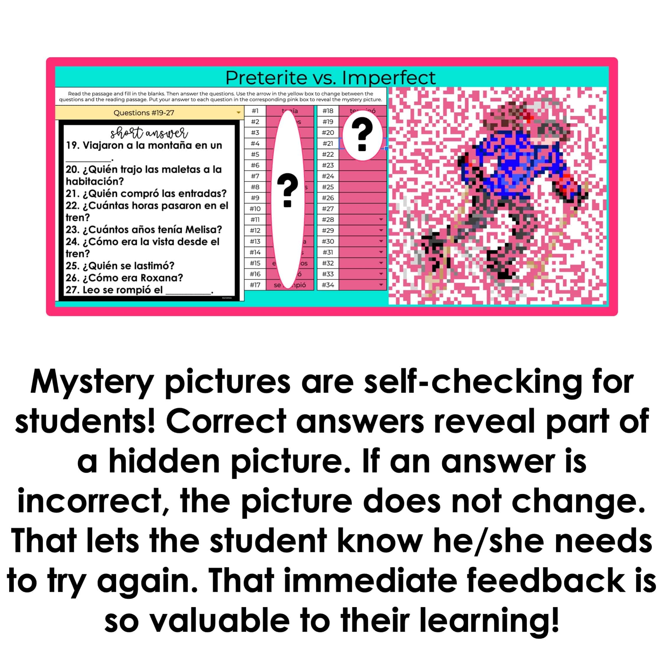 Preterite Vs Imperfect Reading Comprehension Mystery Picture La Profe Plotts