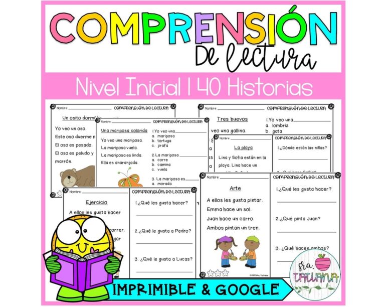 Printable Reading Comprehension Comprension De Lectura Nivel Inicial Spanish For Kids Kids Learning Spanish Digital Download Etsy