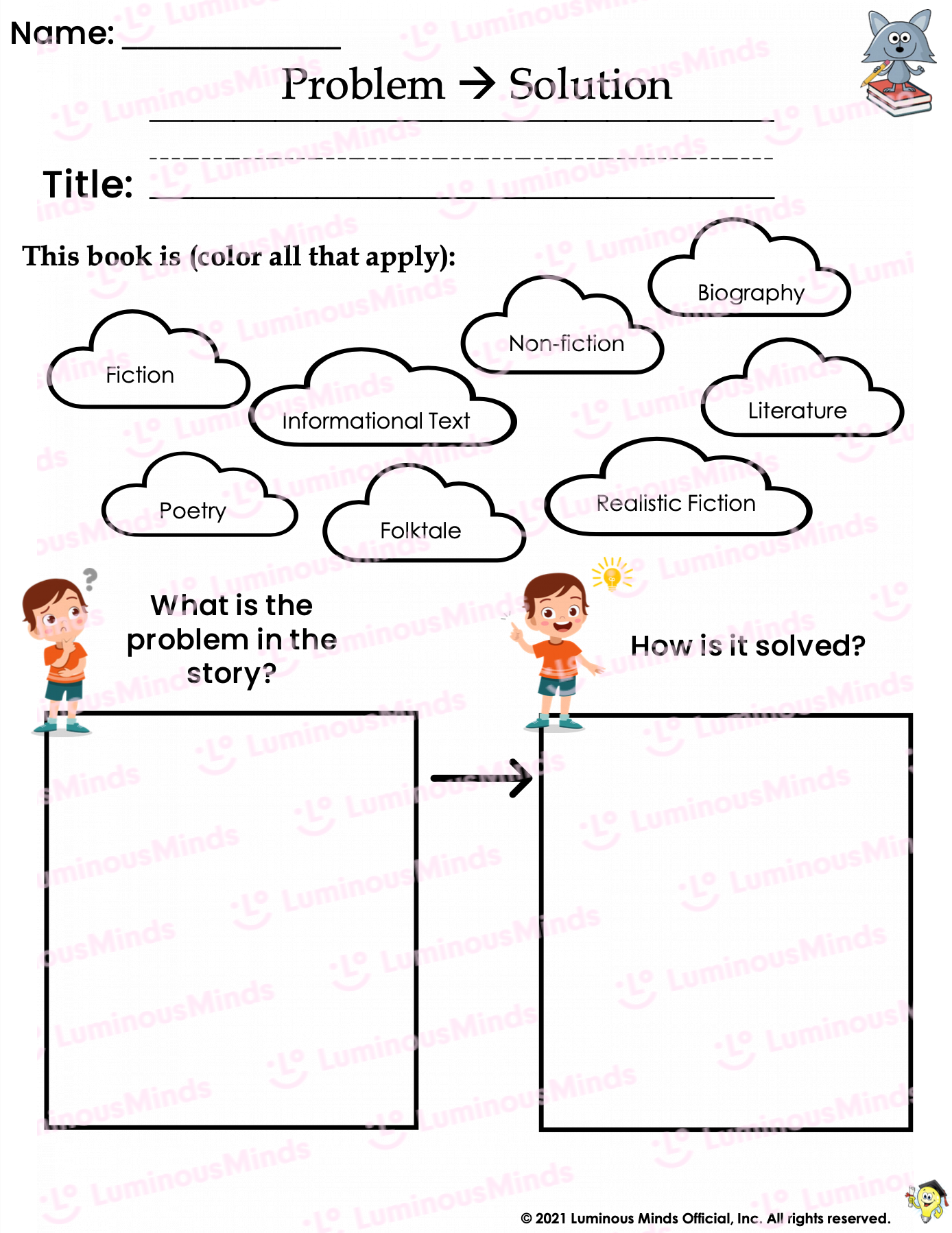 Problem And Solution Reading Comprehension Worksheets