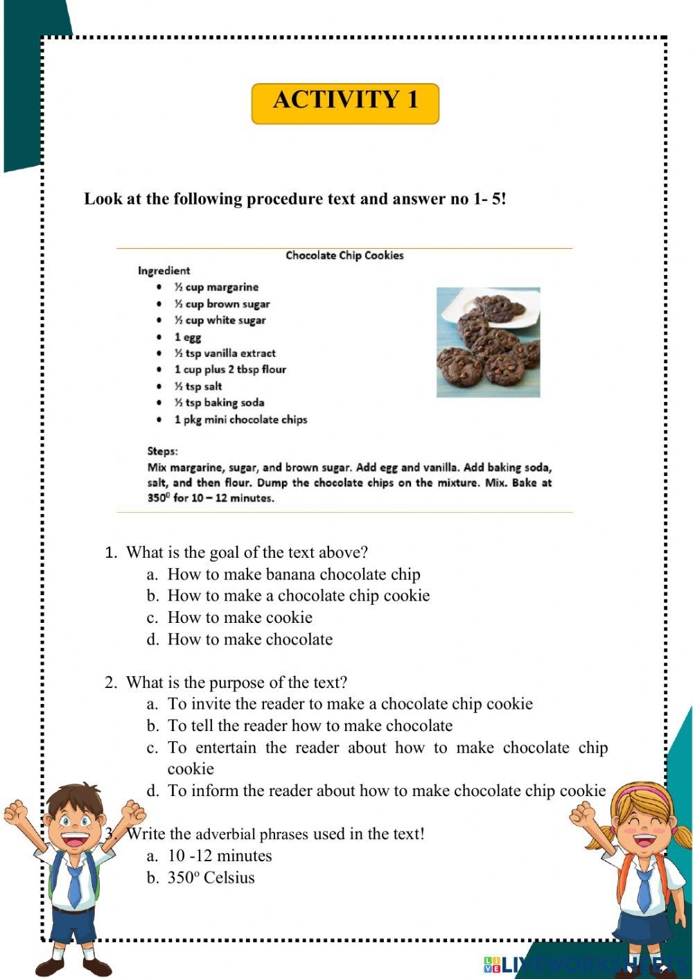 Procedural Text Example Great For Shared Or Guided Reading TPT 