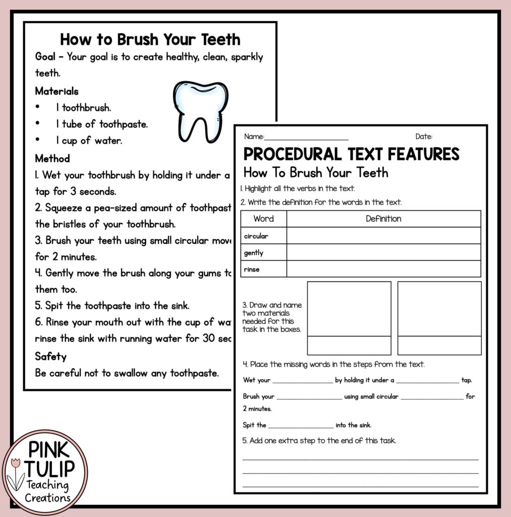 Procedural Text Reading Comprehension Worksheets - Reading ...