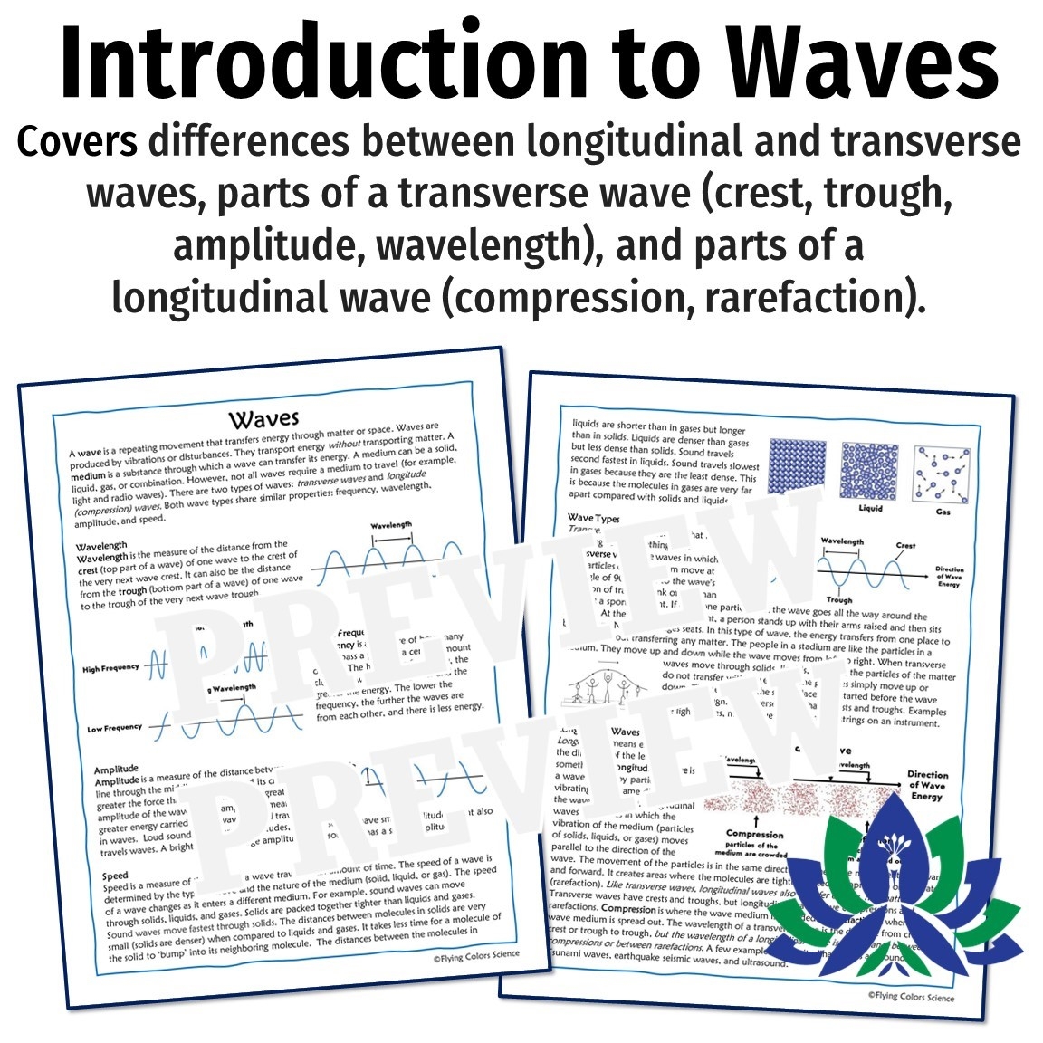 Properties Of Waves Reading With Worksheet Flying Colors Science