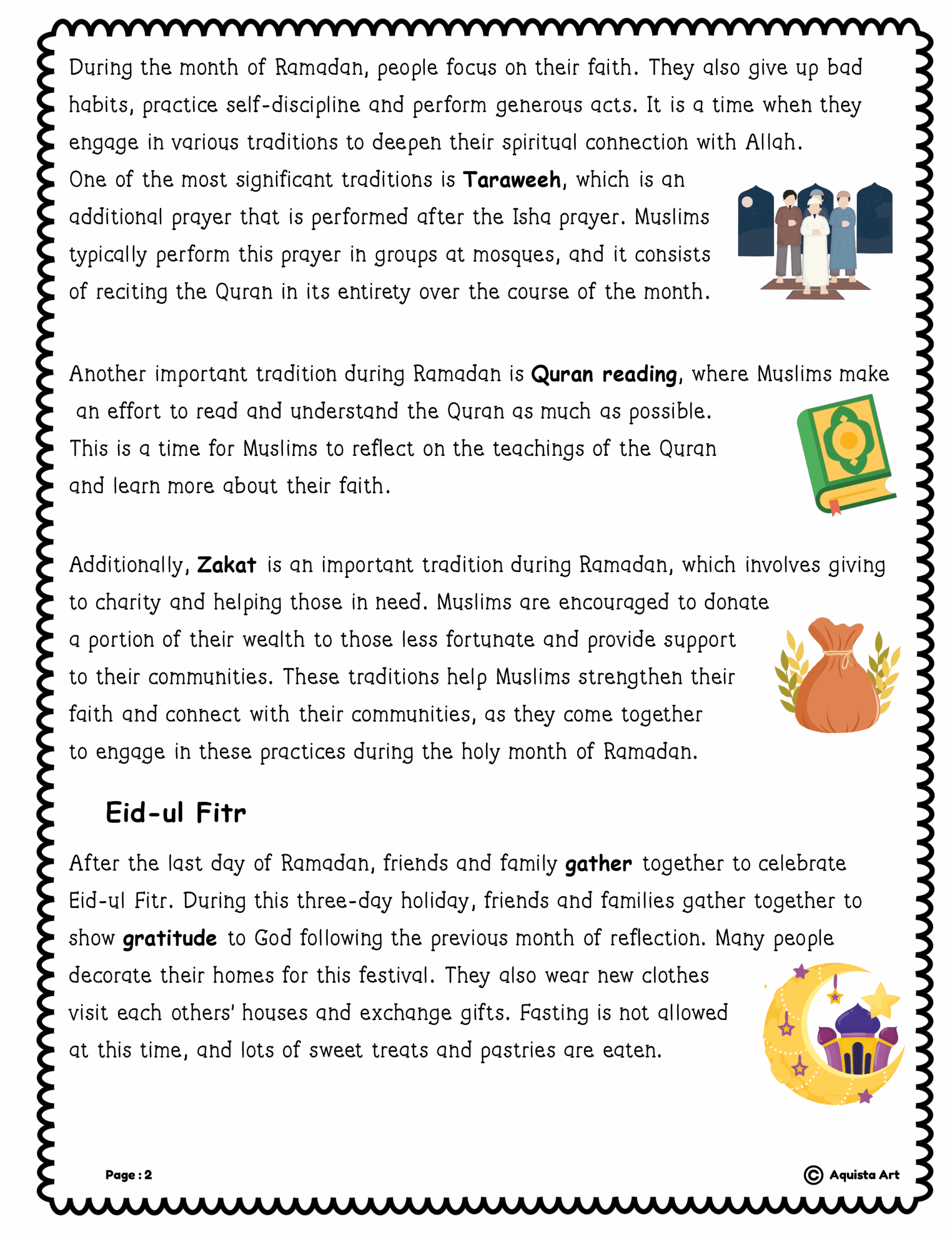 Eid Reading Comprehension Worksheet