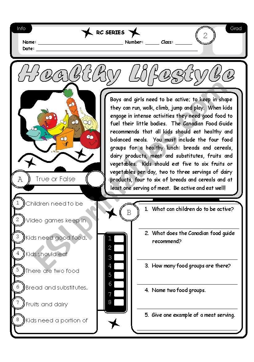RC Series Level 2 01 Healthy Lifestyle 3 Pages 6 Exercises Fully 