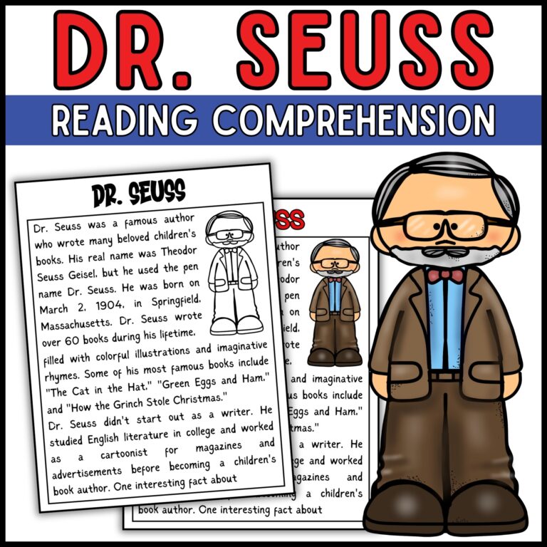 Read Across America Day Dr Seuss Reading Comprehension Passage 