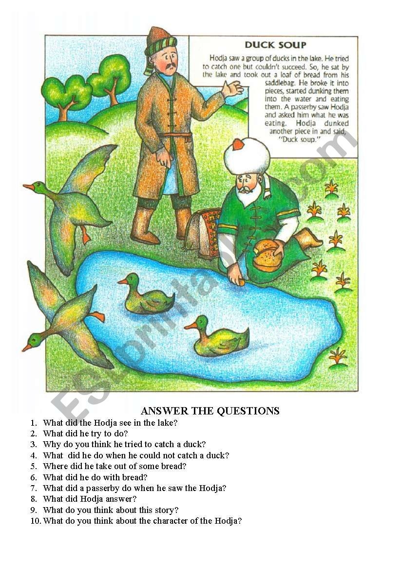 Reading About Hodja Nasreddin ESL Worksheet By Serap289