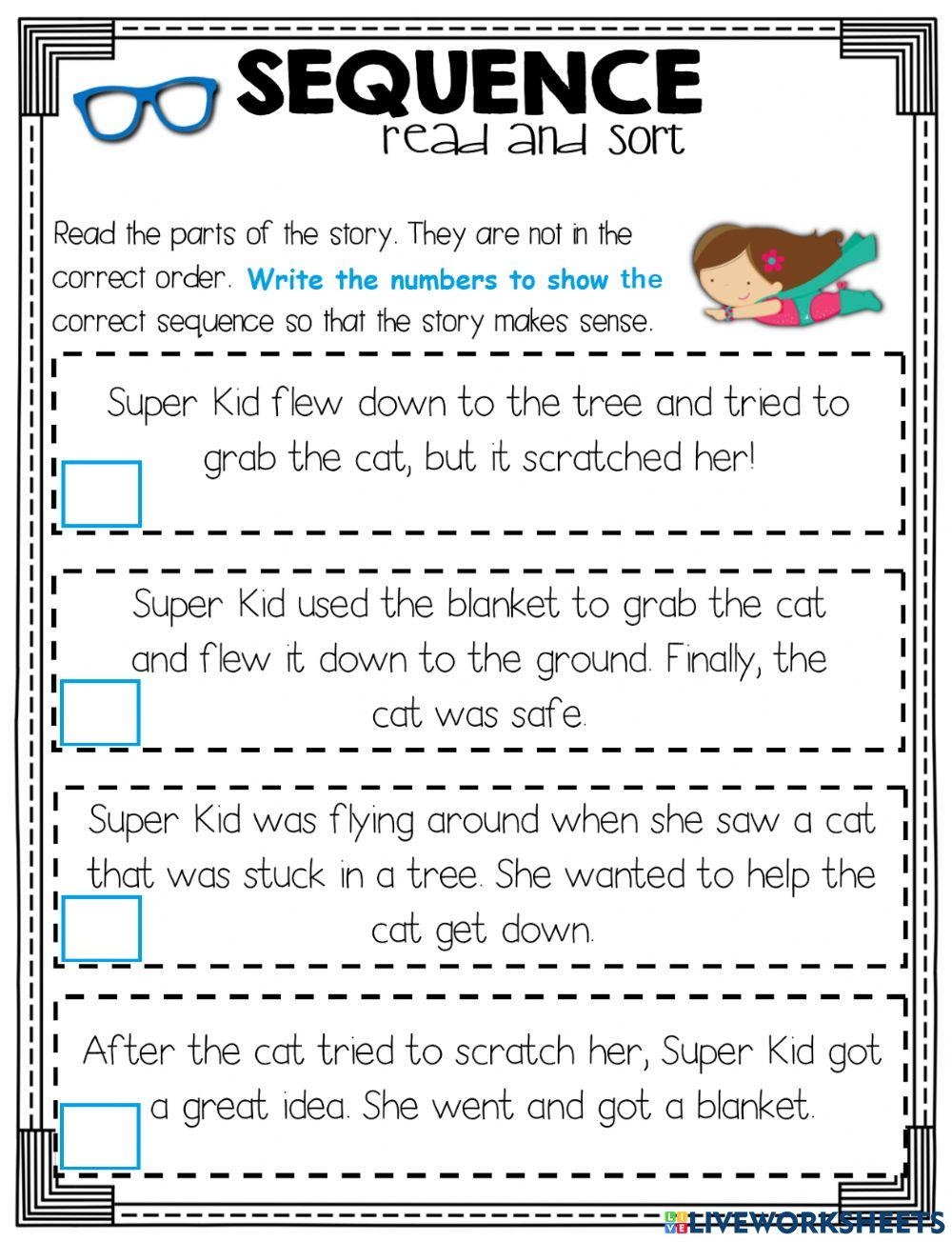 Reading And Sequencing Worksheets For Kindergarten K5 Learning 
