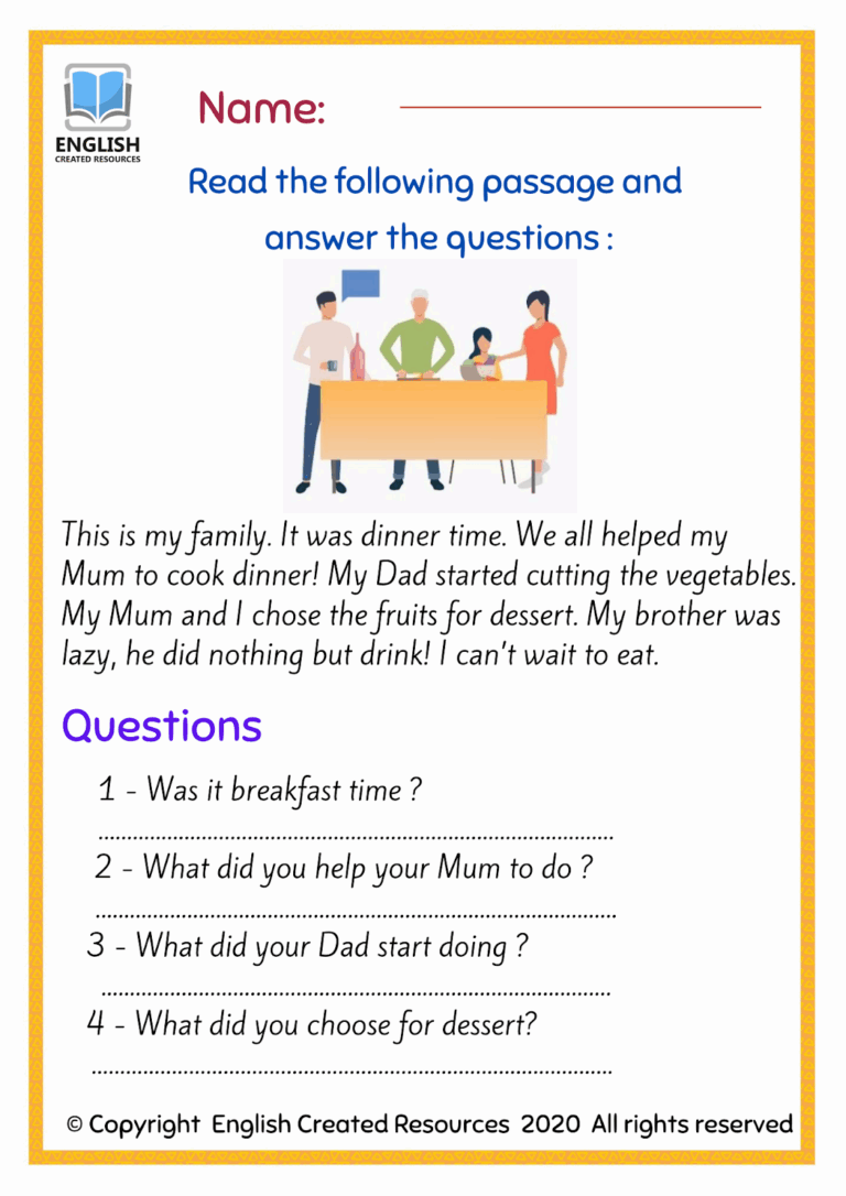 Reading And Writing My Family English Created Resources