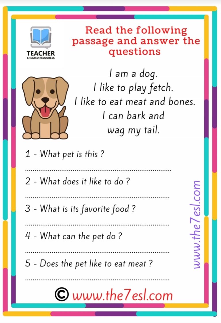 Reading And Writing Pets English Created Resources
