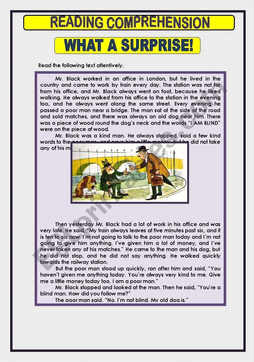 Intermediate Esl Reading Comprehension Worksheets