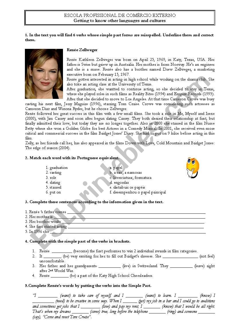 Reading Comprehension About A Famous Actress ESL Worksheet By Debie